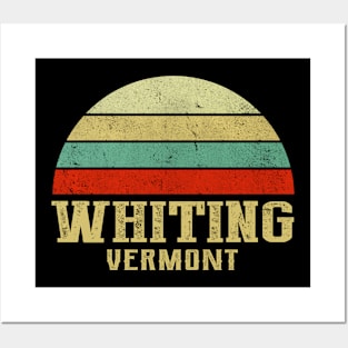 WHITING VERMONT Vintage Retro Sunset Posters and Art